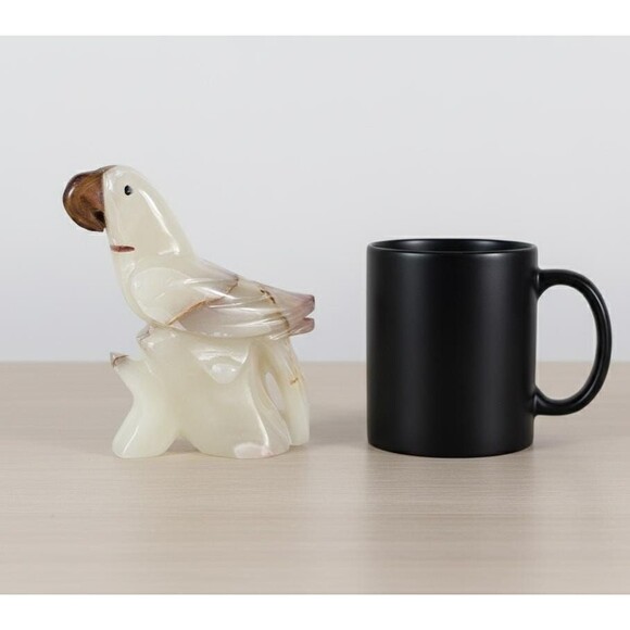 Handmade Marble Parrot Figurine, Christmas Gift, Unique Stone Animal Sculpture - Picture 4 of 16